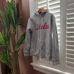 Cabela's Gray and Pink Hoodie